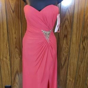 Faviana - Long Dress - Color Coral - Size 0 - Original Price $388